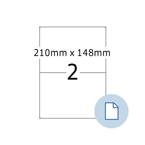 Etiquetas 210x148mm 100Fls A4 - 200 etiquetas