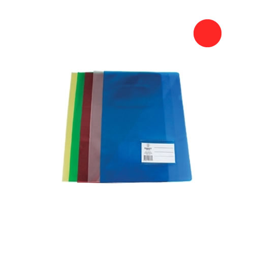 Pasta Plást. Liso c/ Bolsa e Visor A4 Vermelho 10u