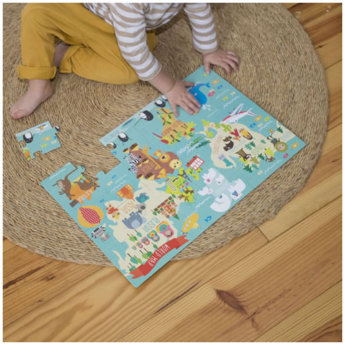 Puzzle Mapa Mundo 24 Peças Caixa Metálica