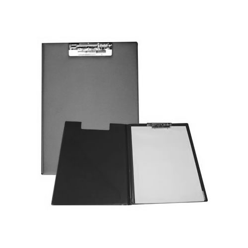 Clip Board Plástico c/Capa e Bolsa Interior Preto