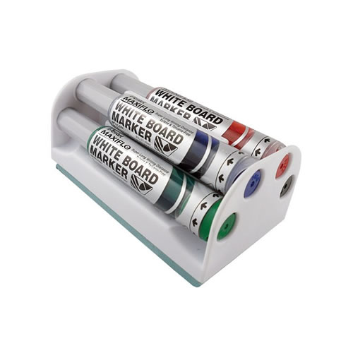 Apagador Magnético Quadro Branco com 4 Marcadores