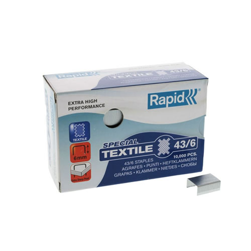 Agrafos Rapid 43/6 Textile - Cx 10.000un