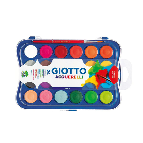 Conjunto Aguarelas 24 Cores 30mm + Pincel Giotto