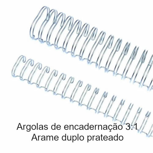 Argolas Metálicas Passo 3:1 14mm Prata 100un