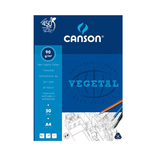 Bloco Papel Vegetal Canson A4 90gr 50 Fls
