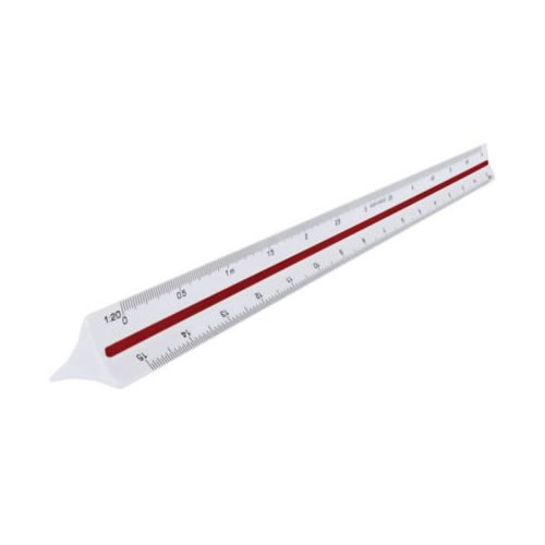 Régua Escala Triangular 30cm (1:20,1:50,1:25)