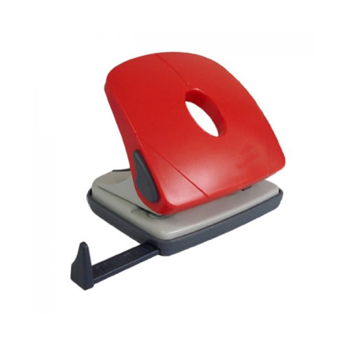 Furador Metalico Vermelho c/ Regua 25 Folhas