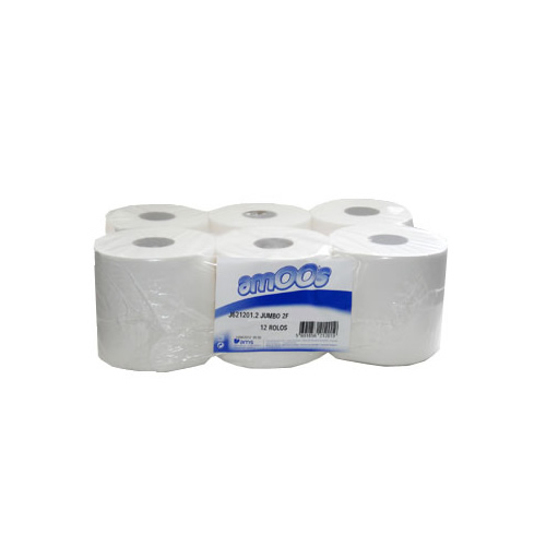 Papel Higiénico Jumbo Amoos 2Fls 180mt - Pack12