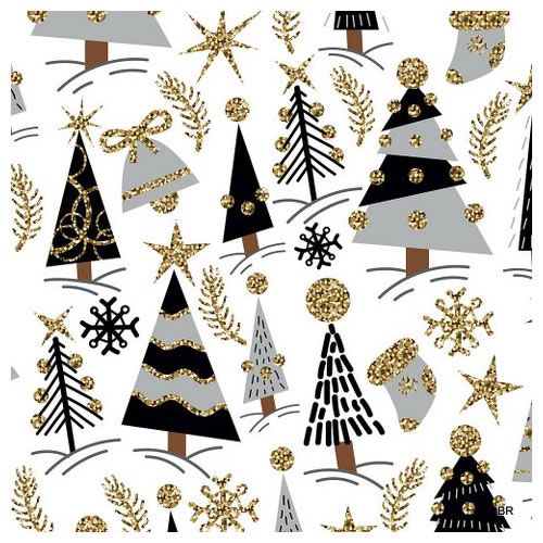 Papel Embrulho Natal Gold 70cmx100mts 25 folhas