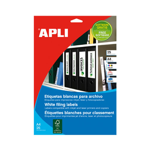 Etiquetas Apli 190x61mm 25 Folhas A4 100 etiquetas