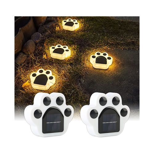 Luz solar para o chão com forma de pata 
