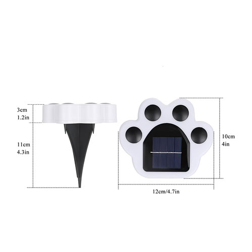 Luz solar para o chão com forma de pata 