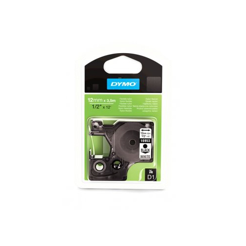 Fita Original Dymo Nylon D1 12mmx3.5m Preto/Branco