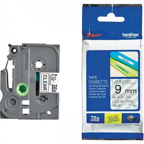 Fita Original Brother TZE121 Transp./Preto 9mmx8m